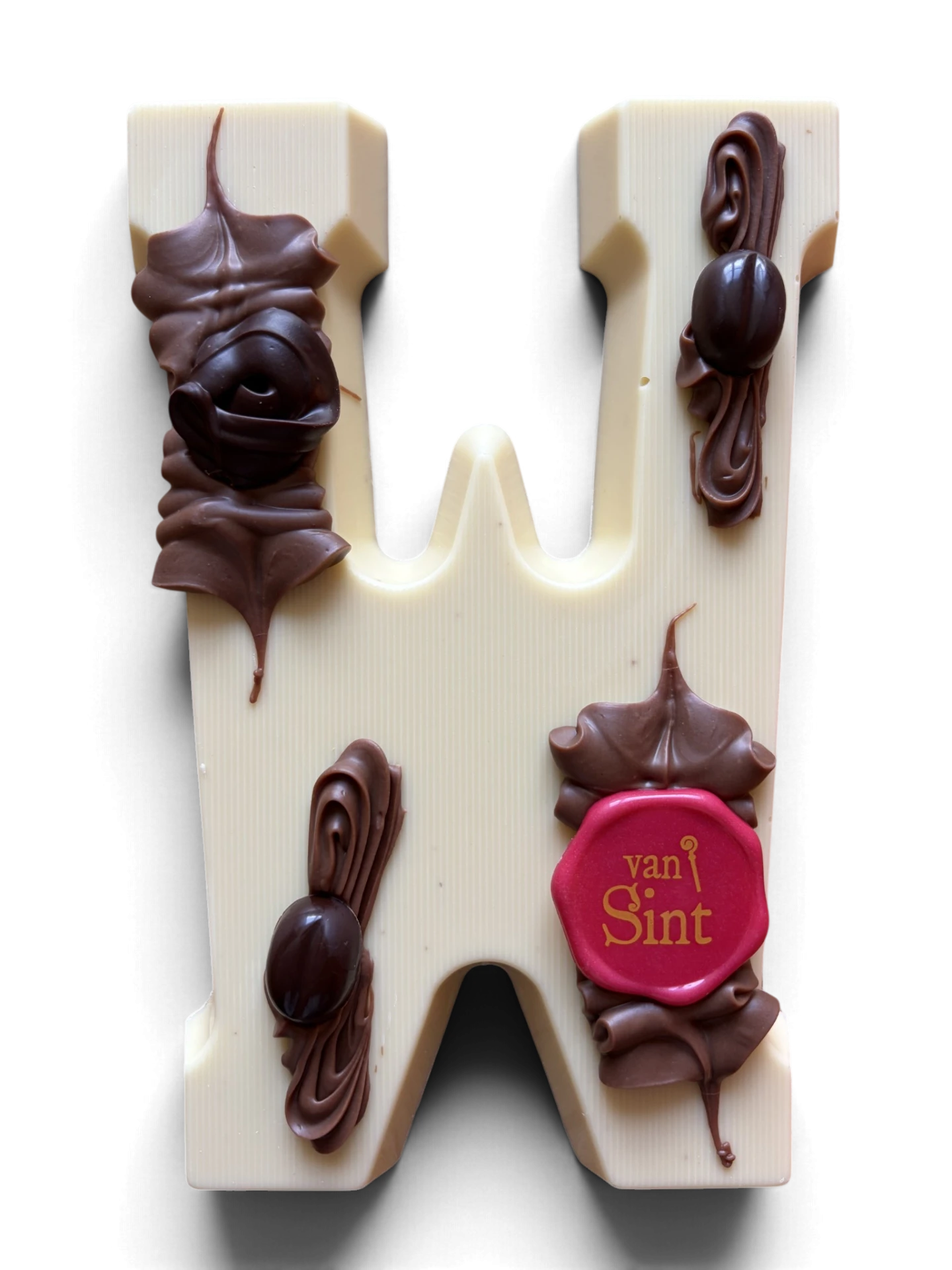 Chocoladeletter W, wit, Van Sint-zegel