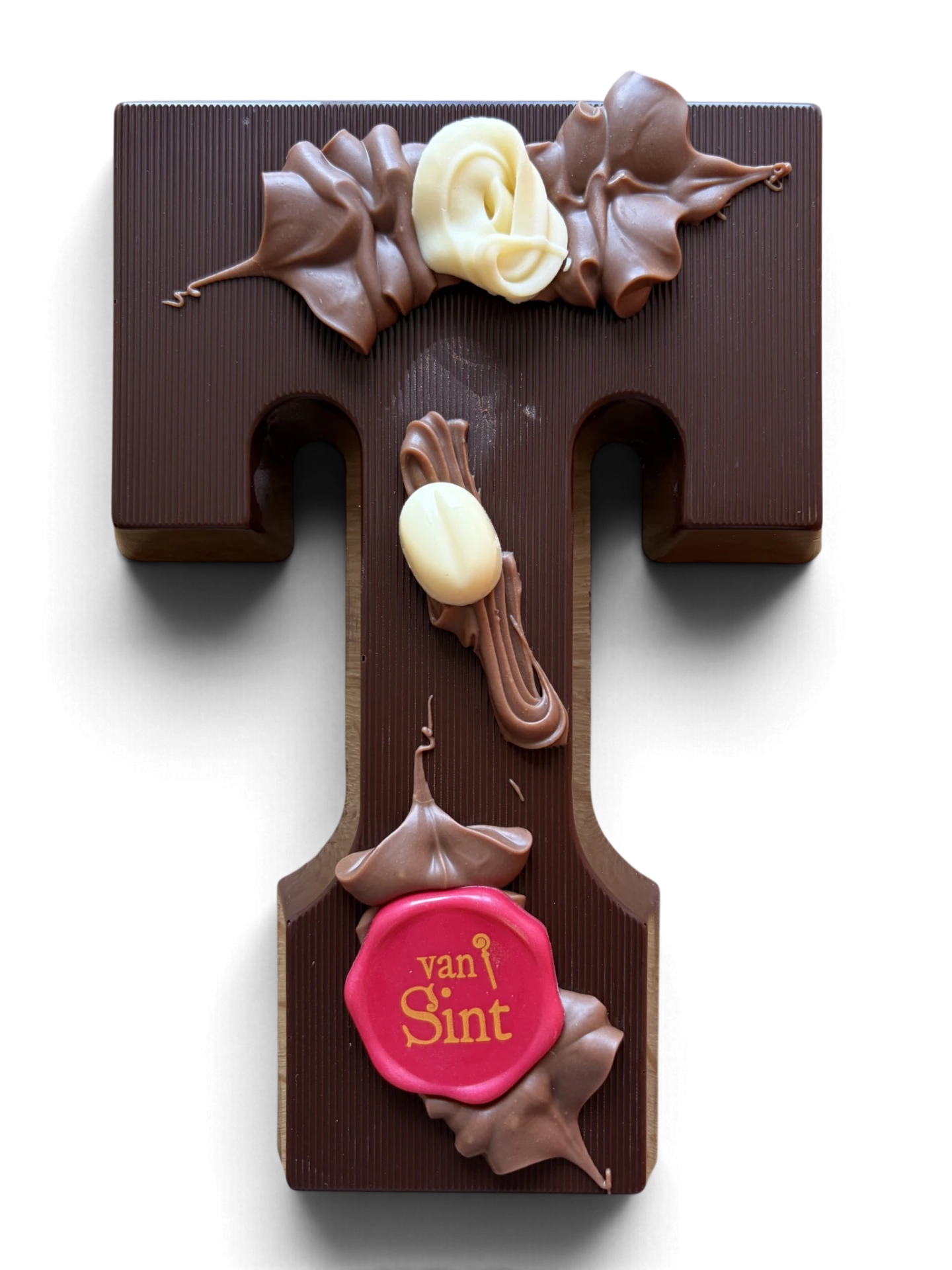 Chocoladeletter T, puur, Van Sint-zegel