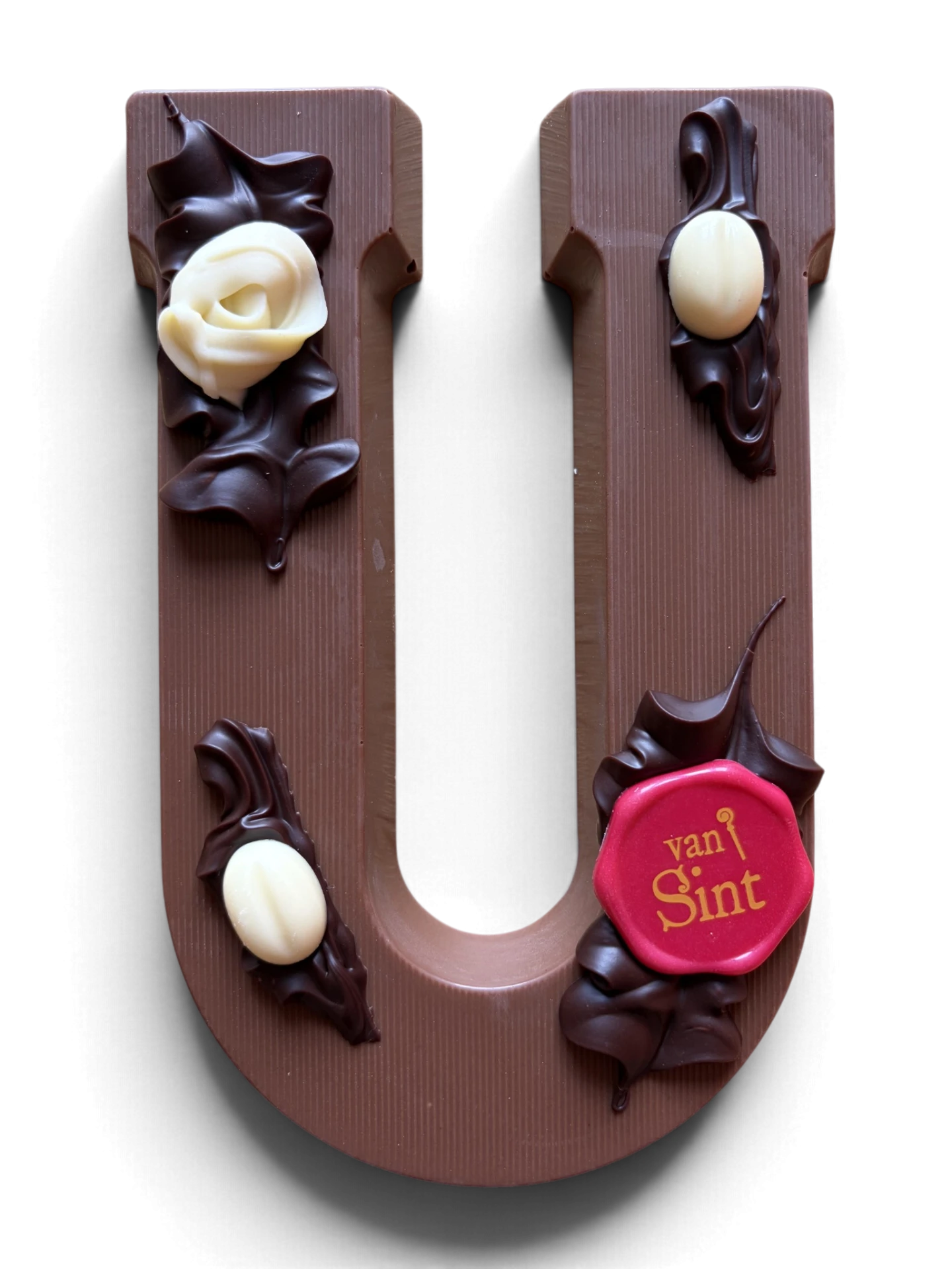 Chocoladeletter U, melk, Van Sint-zegel