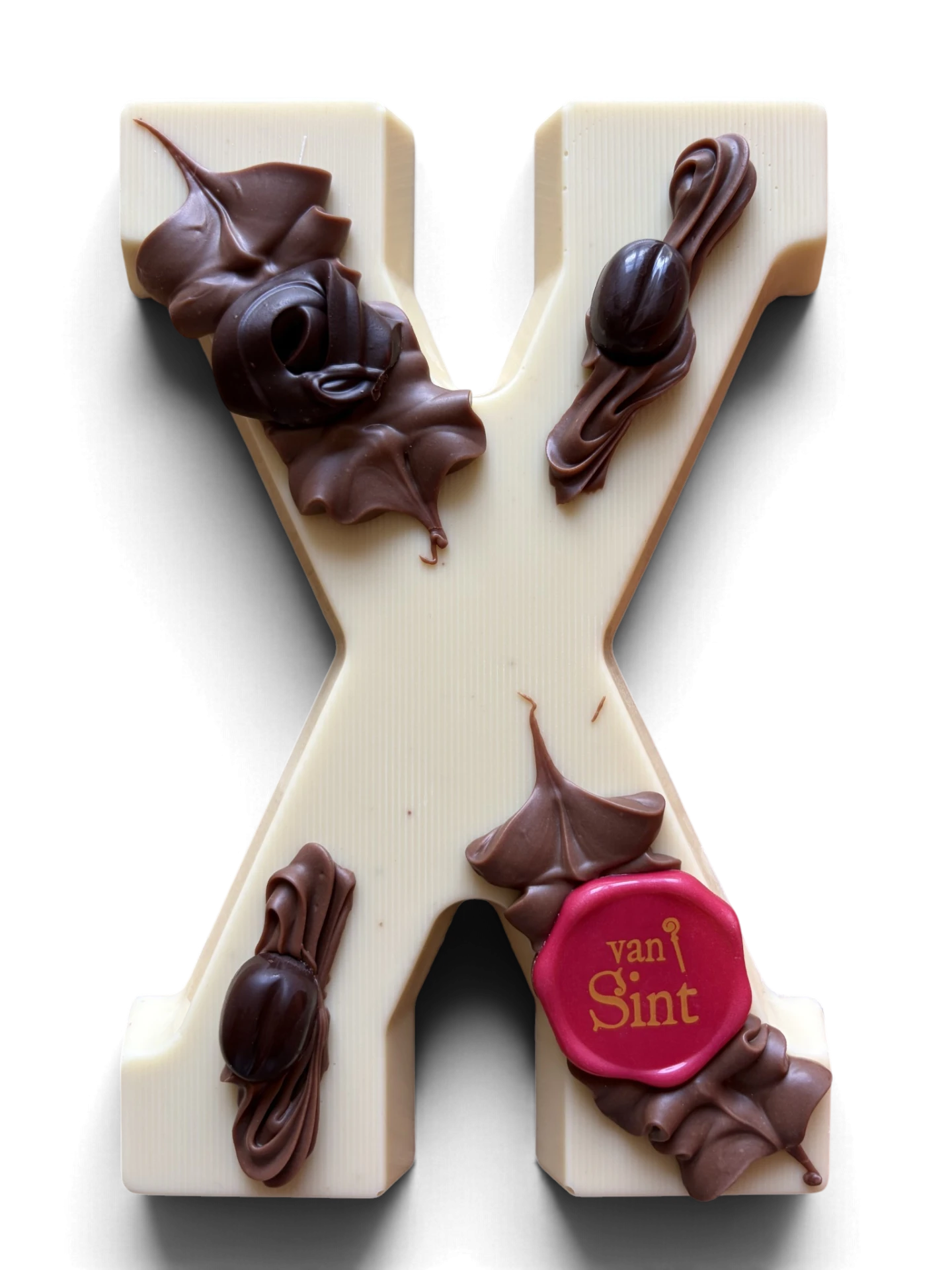 Chocoladeletter X, wit, Van Sint-zegel