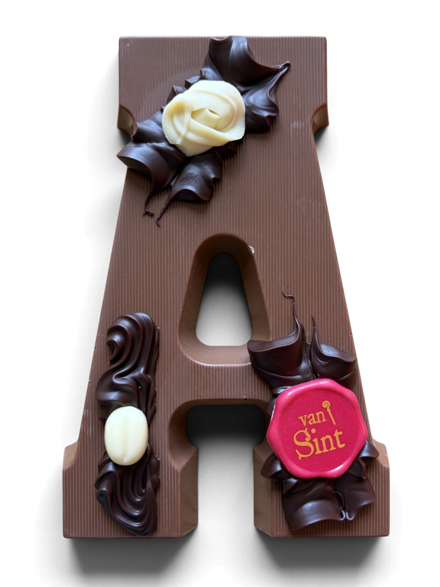 Chocoladeletter A, melk, Van Sint-zegel