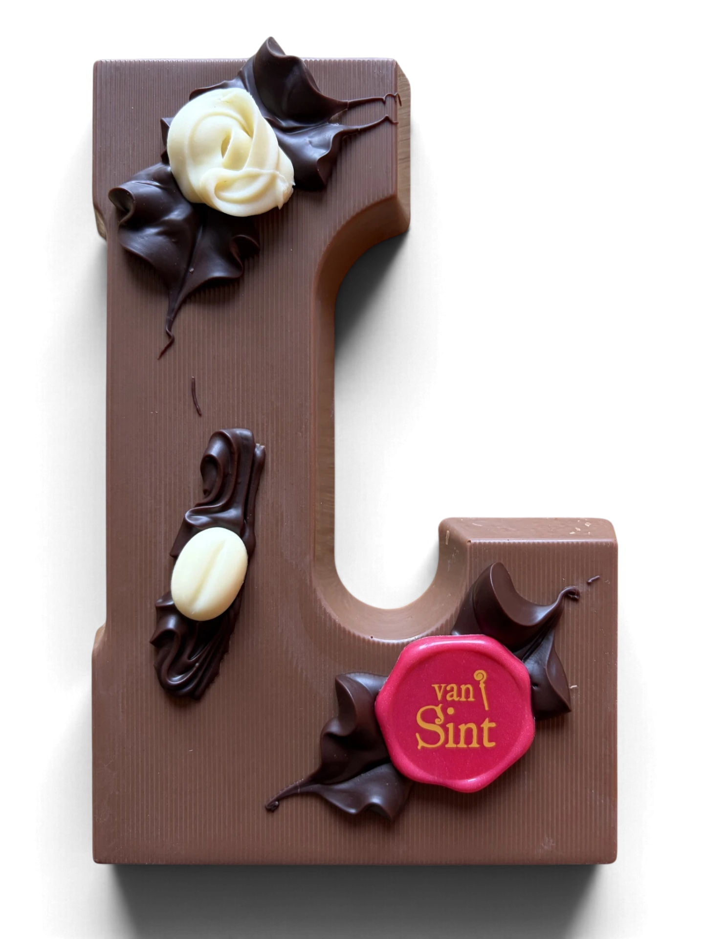 Chocoladeletter L, melk, Van Sint-zegel