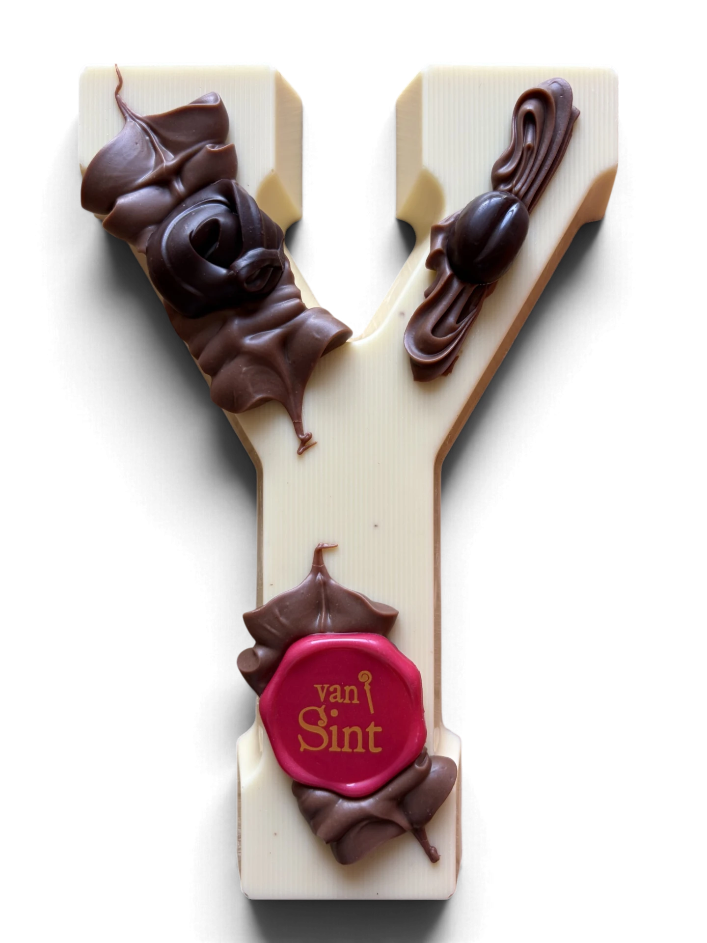 Chocoladeletter Y, wit, Van Sint-zegel