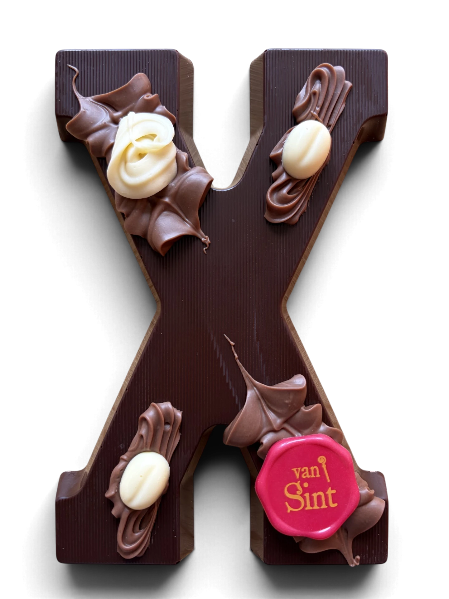 Chocoladeletter X, puur, Van Sint-zegel
