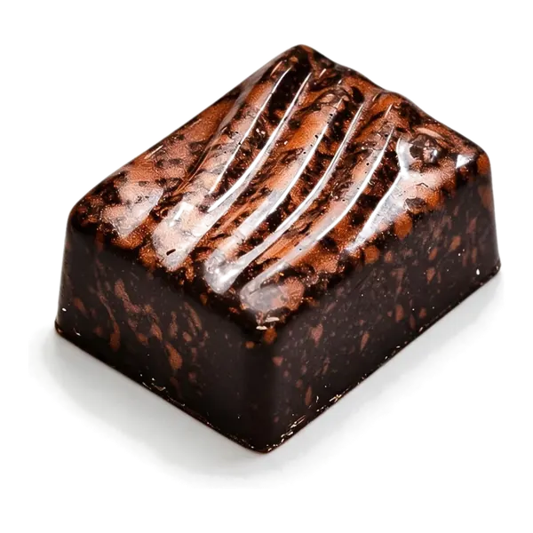 Cognac: vierkante pure bonbon met lichte chocoladestrepen
